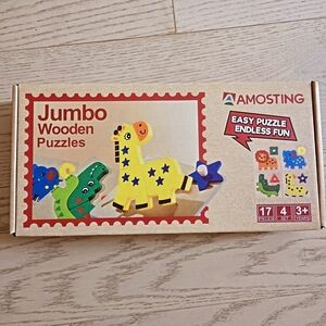 Wooden Animal Puzzles for Kids - Yellow and Green